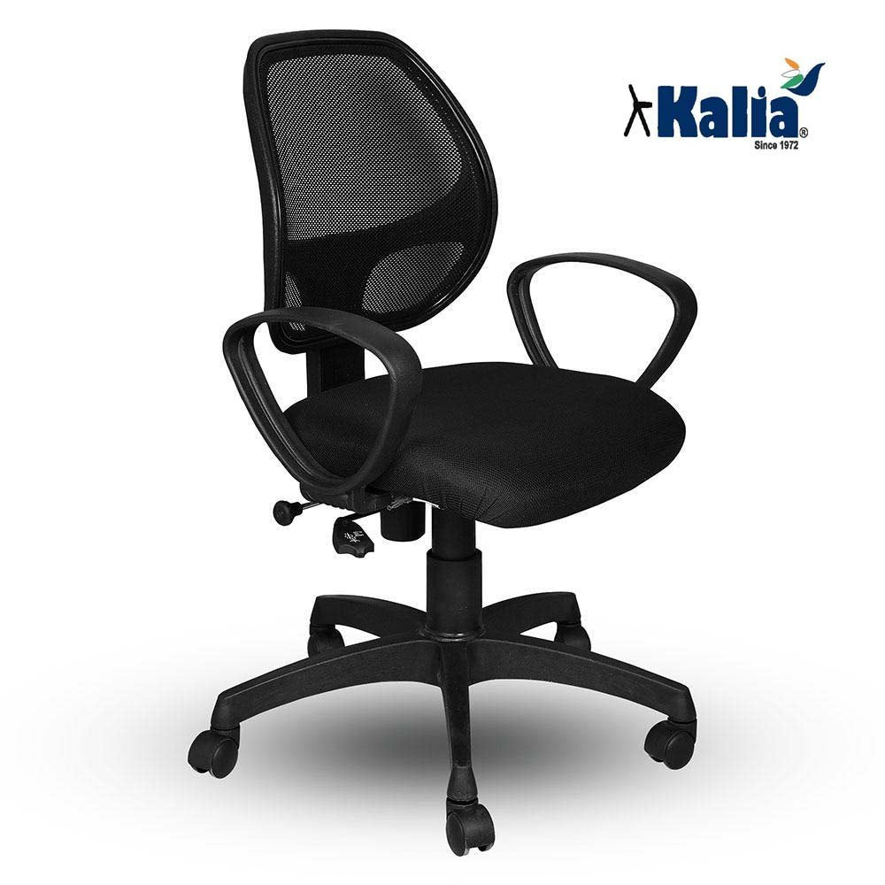 SmileSellers Arrow Mesh Mid-Back Ergonomic Desk Office Chair with Tilting Mechanism, Comfortable Seat, and Revolving Heavy Duty Metal Base | Ideal for Work from Home & Study