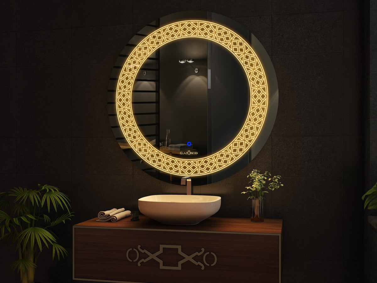 smilesellers Glass LED Wall Mirror With Light-Wall Mounted Backlit- , For Home Office Decor