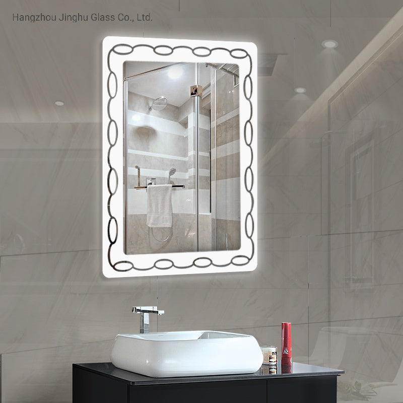 SmileSellers Glass 3DBandhansToyModern Designed LED Glass Mirror Lights Glass Touch Sensor LED Bathroom Mirror LED Mirror