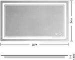 Led Wall Mirror with Imported Touch Sensor Wall Mounted Makeup Large Front Light Mirror for Bathroom With Dimmer , Bedroom, Drawing Room, Washbasin ( 30x24 inch)