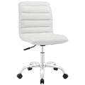 Height-Adjustable Faux Leather White revolving Chair | Great for use in Salons, Schools, Hospital, Offices, Home | White Coloured | Height extendable from 18 Inch to 24 inch