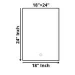 SmileSellers Rectangular LED Wall Mirror with Touch Sensor, 3 Light Modes & Backlit Illumination | Framed Bathroom & Bedroom Mirror, Wall Mounted (18x24 Inch)