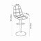 SmileSellers Revolving Swivel Contemporary Fabric Adjustable Height Hydraulic Bar Stools with Backrest in Light Grey Color