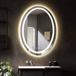 SmileSellersRectangular LED Wall Mirror with Touch Sensor, 3 Light Modes & Dimmer | Framed Backlit Glass Mirror for Bathroom, Bedroom & Dressing Room (24x18 Inch)