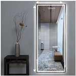 SmileSellers Glass 3D Beautiful Modern Designed LED Glass Mirror With White light +Warm Light+ Cool Day Light + DimmerLED Mirror (18x48)