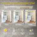 SmileSellers Modern & Contemporary LED Lighted Anti-Fog Bathroom Vanity Mirror with 3 Colors Dimmable Light 24x40 Inches