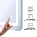 SmileSellers Led Wall Mirror with Imported Touch Sensor + Dimmer + Single Click White + Cool Day Light + Warm Light Led Wall Mirror for Bathroom, Bedroom, Drawing Room, (24x18), Rectangular, Framed