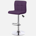 SmileSellers Bar Stool Without Armrest & Square Back Leather Cushion,Height Adjustable Bar Chair Suitable for Kitchen | Reception | Food Court | Study | Dining | Pub's Purple Color