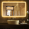 Designer Led Wall Mirror With Imported Touch Sensor + Dimmer + Single Click White + Cool Day Light + Warm Light Led Wall Mirror for Bathroom, Bedroom, Drawing Room, Washbasin