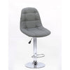 SmileSellers Revolving Swivel Contemporary Fabric Adjustable Height Hydraulic Bar Stools with Backrest in Light Grey Color