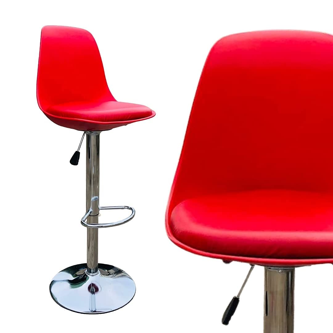 SmileSellers Hight Adjustable Bar Chair/Kitchen Stool (Red)