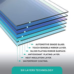 SmileSellers LED Front Light Mirror with Imported Touch Sensor + Dimmer + Single Click White + Cool Day Light + Warm Light for for Bathroom, Bedroom, Drawing Room, Washbasin( 30x30 Inch)