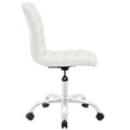 Height-Adjustable Faux Leather White revolving Chair | Great for use in Salons, Schools, Hospital, Offices, Home | White Coloured | Height extendable from 18 Inch to 24 inch