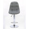 SmileSellers Revolving Swivel Contemporary Fabric Adjustable Height Hydraulic Bar Stools with Backrest in Light Grey Color