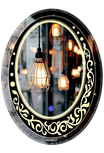 smilesellers Led Mirror Beautiful Wall Mirror Light Oval Shape Glass Led Wall Mirror 15x18 Glass Led Wall Mirror Make-up Light Mirror
