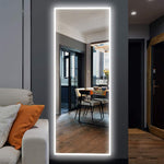 SmileSellers Modern Rectangular LED Wall Mirror with 3-Color Light, Dimmer & Touch Sensor | Backlit Bathroom & Dressing Mirror