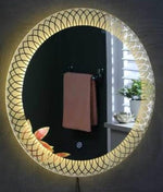 SmileSellers Glass Beautiful Modern Designed Round LED Glass Mirror Lights Glass Touch Sensor LED Home Mirror LED Mirror