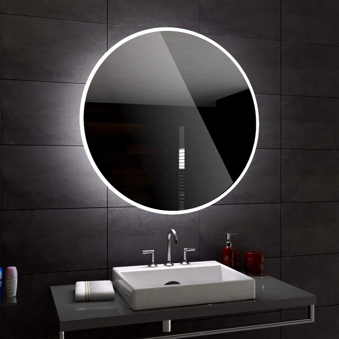 SmileSellers 3D Glam Glass LED Bathroom Mirror With White Light-Wall Mounted Backlit