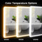 SmileSellers Glam Glass LED Bathroom Mirror with  Warm Light + White Light + Cool Day Light-Wall Mounted Backlit-24x18 Inch, For Home office Decor