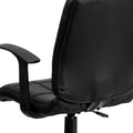 SmileSellers Mid-Back Black Quilted Vinyl Swivel Task Office Chair with Arms