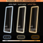 SmileSellers Glass 3D Beautiful Modern Designed LED Glass Mirror With White light +Warm Light+ Cool Day Light + DimmerLED Mirror (18x48)