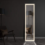 SmileSellers Glass 3D Beautiful Modern Designed LED Glass Mirror With White light +Warm Light+ Cool Day Light + DimmerLED Mirror (18x48)