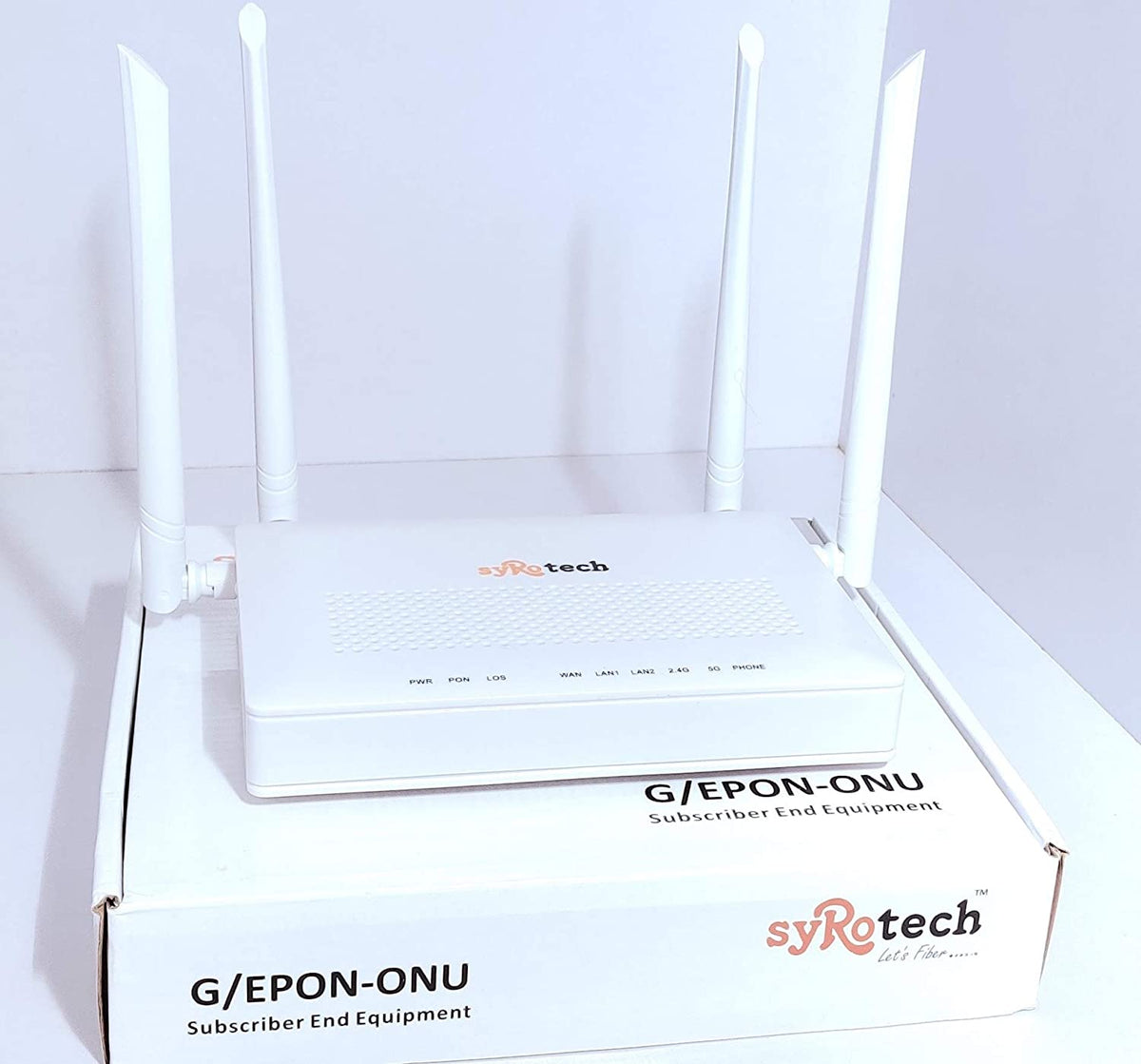 SmileSellers Syrotech SY-GPON-1110 WDAONT Wont GPON ONU Wireless Router Optical Network Unit with 4 Antenna