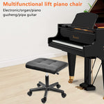 SmileSellers Hydraulic Adjustable Height Rolling Stool, Footstool with PU Leather, Footrest Ottoman Stool, Foot Rest for Office, Spa Facial Massage Tattoo Stool, (Black)