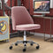 SmileSellers Home Office Chair, Mid-Back Armless Twill Fabric Adjustable Swivel Task Chair for Small Space, Living Room, Make-up, Studying