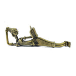 SmileSellers Handmade Brass Figurine of 'Reading Woman' In Dokra Art, Home Office Decor
