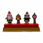 SmileSellers Jagannath Balabhadra subhadra Show Piece ,Handmade brass idol in glass box