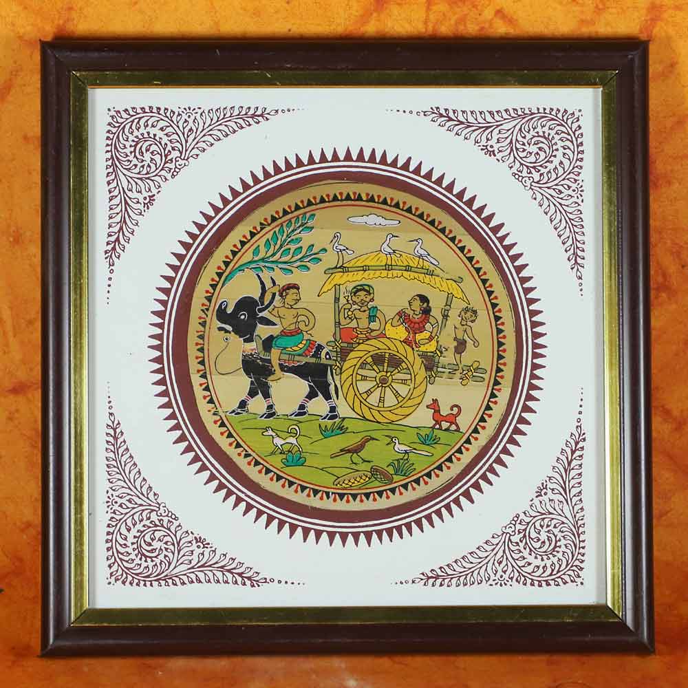 SmileSellers Hand crafted design of Talapatra painting
