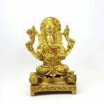 smilesellers Beautifully Glossy finish design brass idol of lord Ganesh