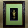 SmileSellers Hand made design of wooden frame with glass of Buddha brass head for office home