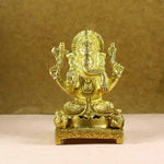 smilesellers Beautifully Glossy finish design brass idol of lord Ganesh