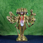 SmileSellers Pancha mukhi Hanuman brass idol beautifully hand crafted desing for home office etc