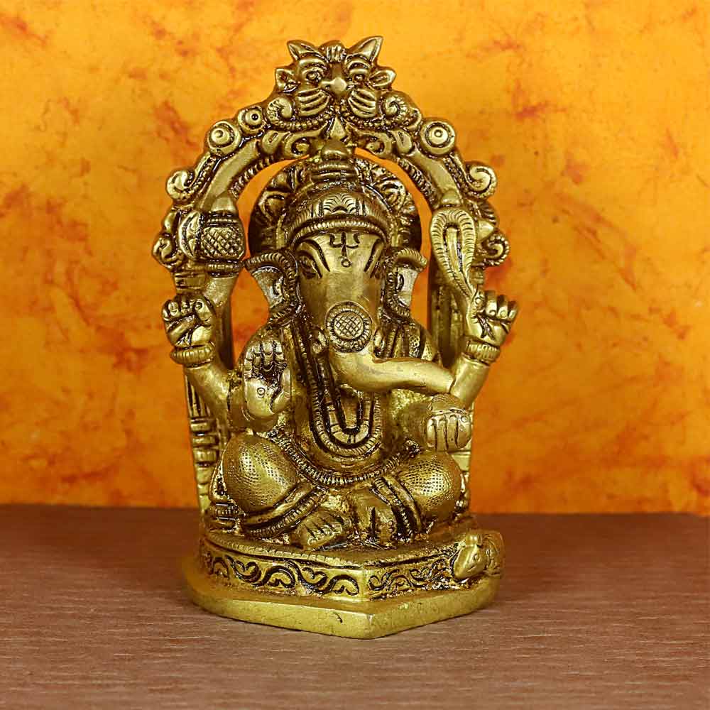smilesellers Beautifully Hand Made design Idol of Ganesh ji in sitting posation