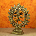 SmileSellers Lord Shiva Dancing Natraj/Nataraja Statue Brass Handcrafted Decorative Sculpture Brass Idol of Natraj for Home ,Office Decor