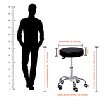 Height-Adjustable revolving Stool with 360-degree pivoting caster wheels | Ergonomic Drafting with Wheels | great for use in Salons, Bar, Schools, Hospital, Offices, Warehouses, Home or garage