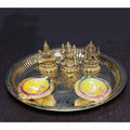 SmileSellers Diwali festive brass puja thali with laxmi,ganesh,saraswati idol