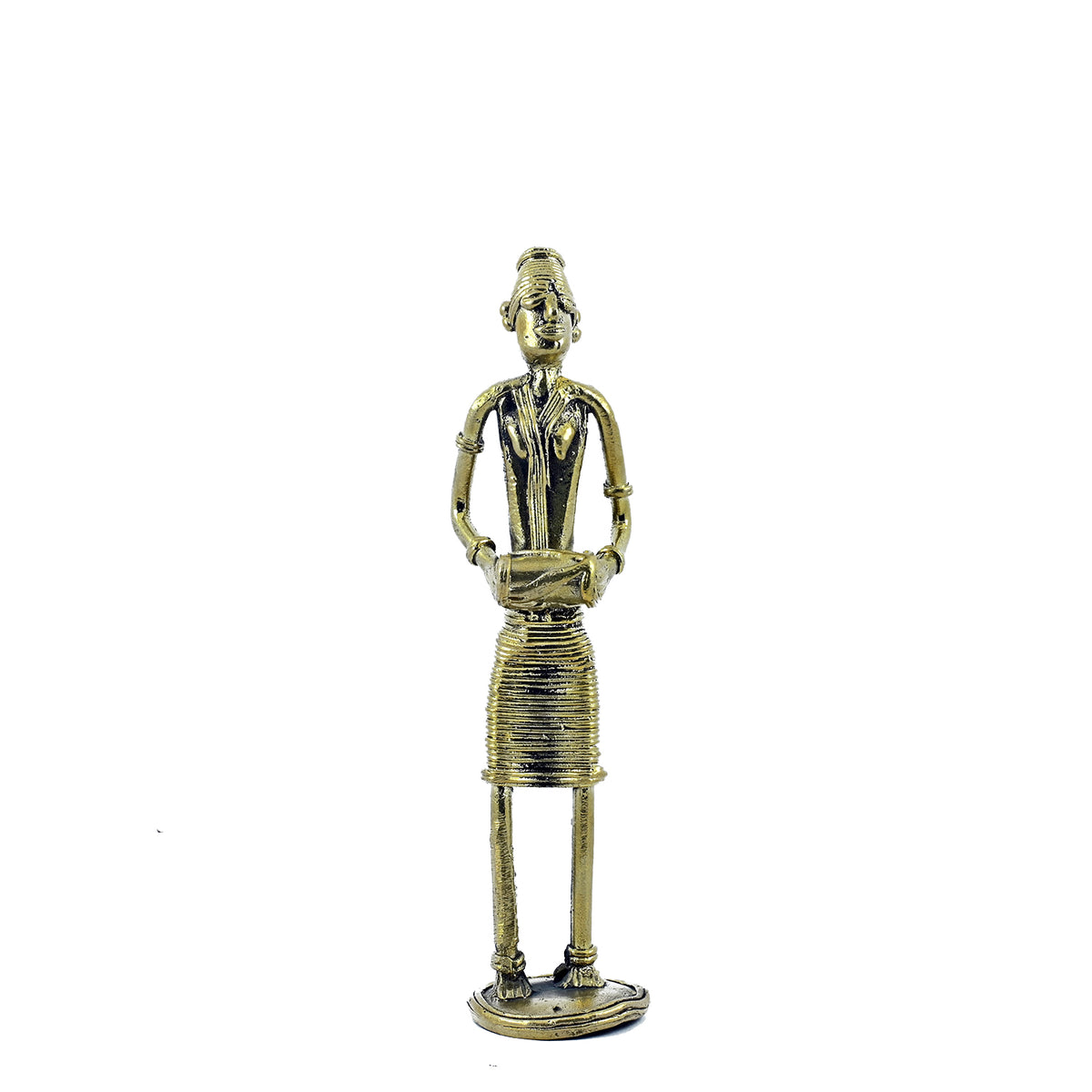 SmileSellers Dokra musicians, Handmade Brass Figurine In Dokra Art (Set Of 2)