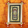 SmileSellers Hand craft design of lord Ganesh in talaptra painting with frame