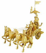 smilesellers Brass krishna arjun chariot in glass box
