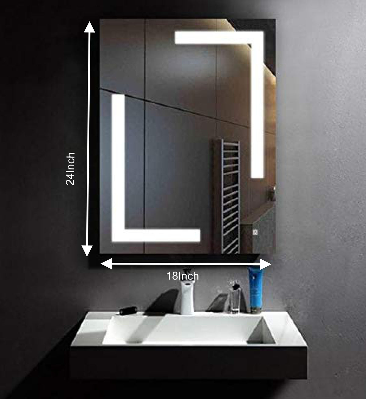 smilesellers Glass 3D Beautiful Modern LED Glass Mirror Lights Glass Imported Touch Sensor LED Home Mirror LED Mirror