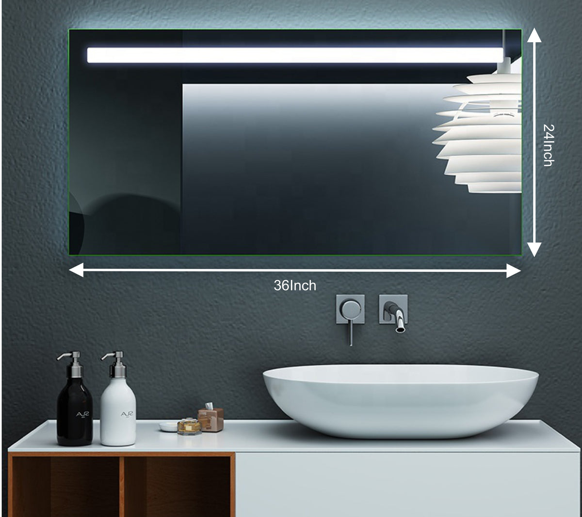 smilesellers Decorative 3 Color Led Mirror for Bathroom, Bedroom, Washbasin, Home Makeup led Light Mirror , Backlit Mirror