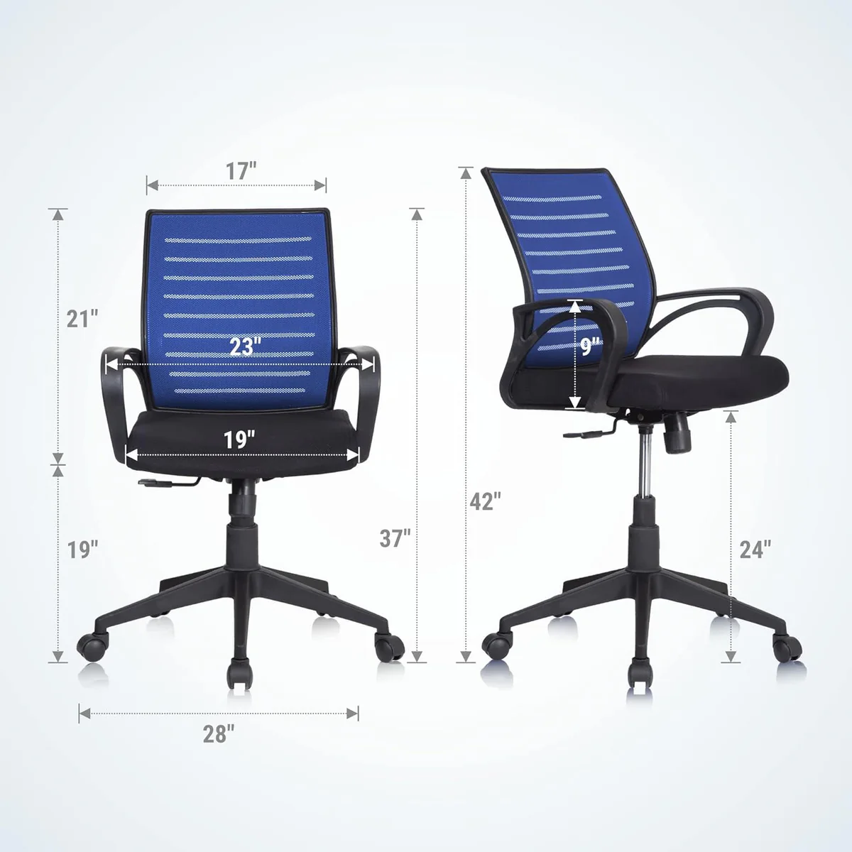 Comfortable Desk Chair for Work from Home, Study & Office Use blue2
