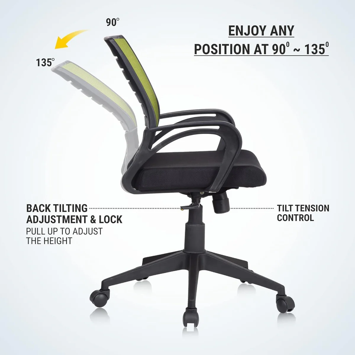 Comfortable Desk Chair for Work from Home, Study & Office Use green3