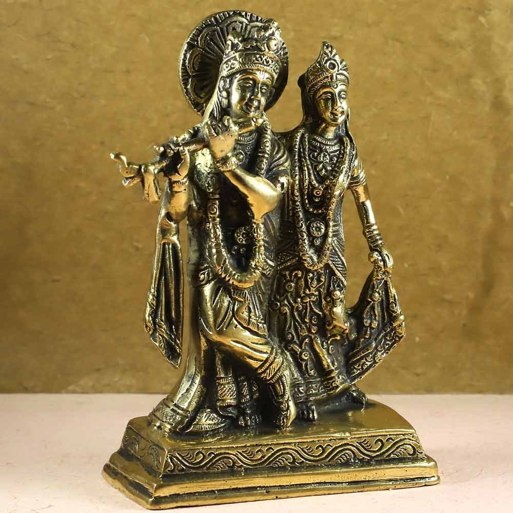 SmileSellers Brass Radha Krishna idol3