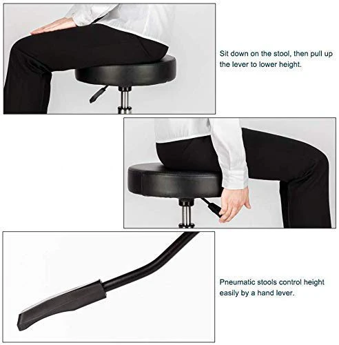 SmileSellers Height-Adjustable revolving Stool with 360-degree3